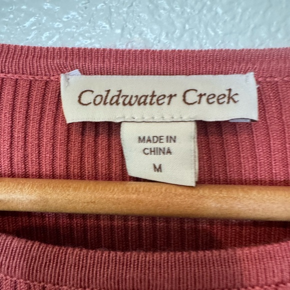 Coldwater Creek Women’s M Sweater Rose Pink Viscose Blend Ribbed Classic Career - Picture 7 of 10